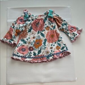 Matilda Jane Wonderment Little Florist Tunic Floral Top with Ruffle Details Size